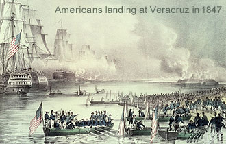 American marines coming ashore at Veracruz in 1847