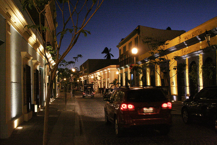 Mazatlan Centro Historico at twilight