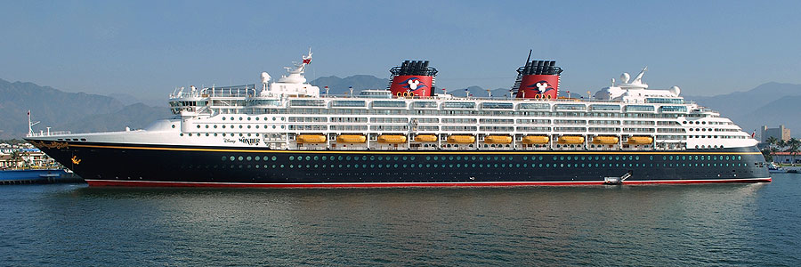 Disney Wonder cruise ship docked in Mexico