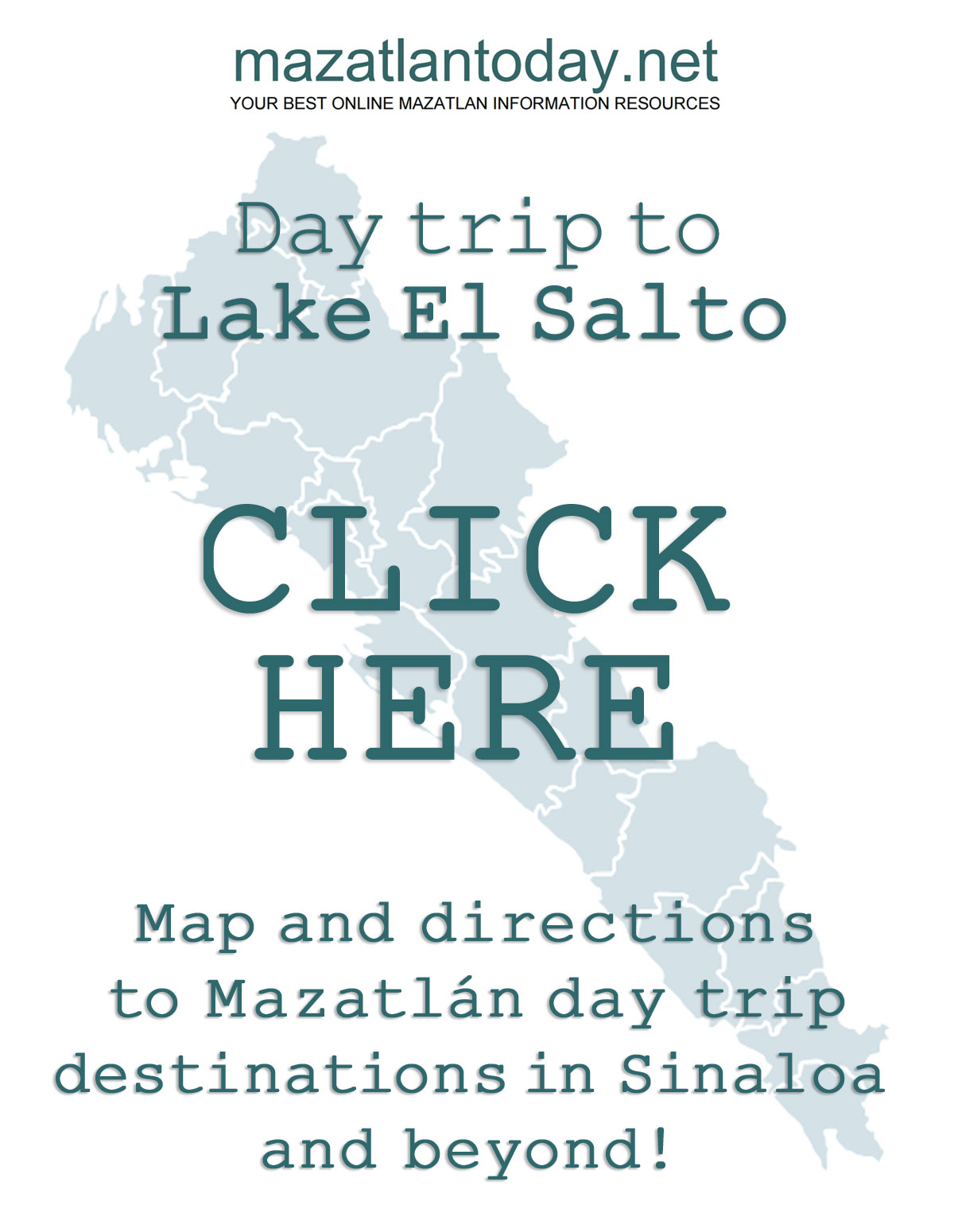 Download free Mazatlan - Lake El Salto day trip map and directions