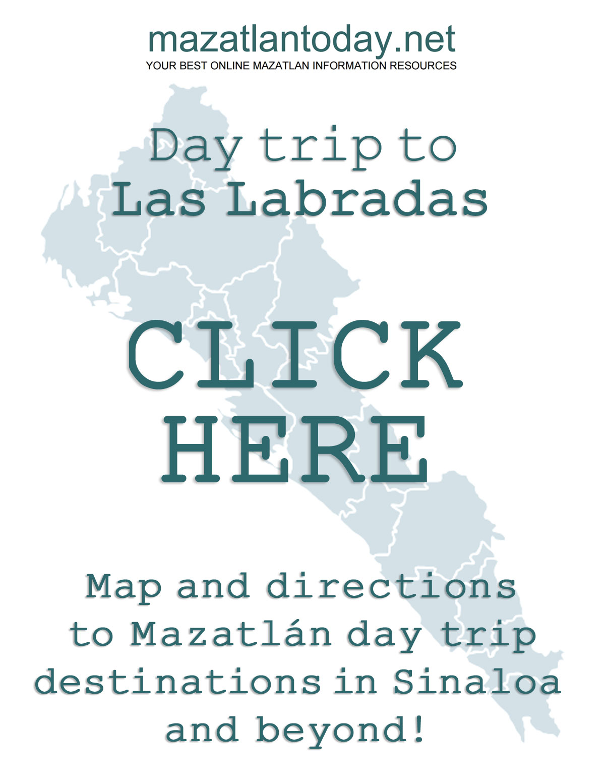 Download free Mazatlan - Las Labradas day trip map and directions