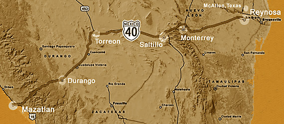 Mapa de carretera Federal 40