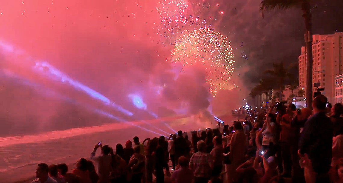 Festival de La Luz fireworks at Gran Maraton Pacifico Mazatlan