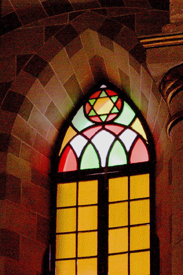 Mazatlan Basilica Star of David stained glass window