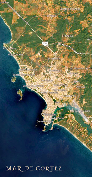 Foto satelital de Mazatlán