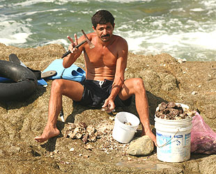 Playa Los Pinos fisherman
