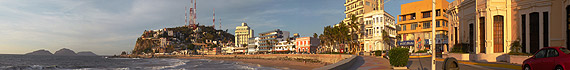 Panoramic photo of Olas Altas beach in Mazatlan
