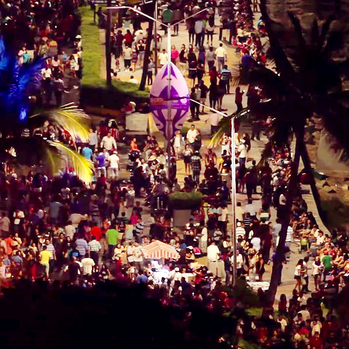 Night on the Malecon during Semana Santa in Mazatlan, Sinaloa, Mexico